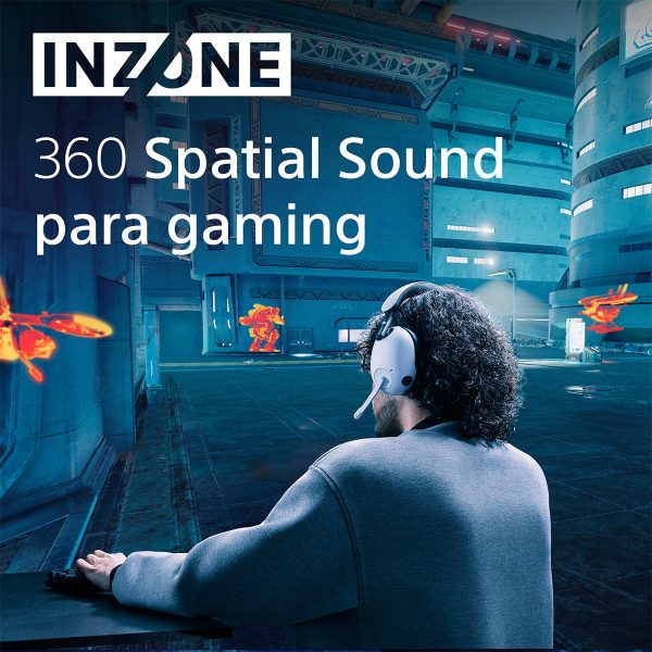Sony INZONE H9 - Auriculares Inalámbricos para Gaming con Noise Cancelling, Sonido Espacial 360-32 Horas de Autonomía - Micrófono TipoBoom Llamadas Bluetooth, PC/PS5, Blanco - immagine 4