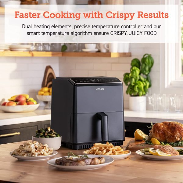 Freidora air fryer cosori dual blaze chef edition 6.4l gris - immagine 2