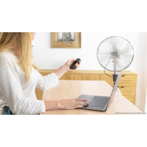 Cecotec Ventilador Trípode EnergySilence 1600 Woody Smart. 50W, 4 aspas de 16 Pulgadas, 40 cm diámetro, Motor de Cobre, 3 Velocidades, Altura Ajustable 130 cm, Oscilación hasta 80º, Mando a Distancia - immagine 2