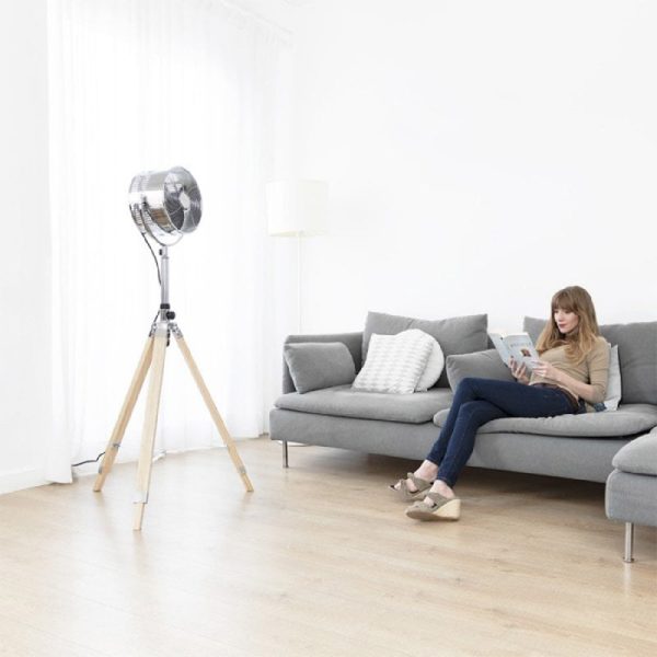 Cecotec Ventilador Trípode EnergySilence 1200 Woody. 80 W, 3 Aspas de 12 Pulgadas, 30 cm diámetro, Motor de Cobre, 3 Velocidades, Trípode de Madera, Altura Regulable 90 cm, Inclinación hasta 80º - immagine 2