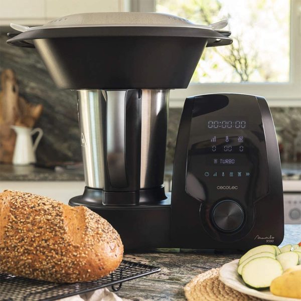 Cecotec Robot de Cocina Multifunción Mambo 9590. 1700 W, 30 Funciones, Cuchara MamboMix, Jarra Habana y Jarra de acero inoxidable de 3.3 L, Apta para lavavajillas, Báscula incorporada, Recetario - immagine 2