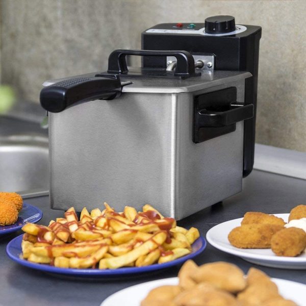 Cecotec Freidora Eléctrica con Aceite CleanFry 1,5l. 1000 W, Capacidad de 1,5 L, Temperatura hasta 190ºC, Cubeta Esmaltada apta para Lavavajillas, Filtro OilCleaner que mantiene el Aceite Limpio - immagine 2