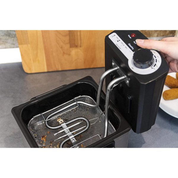 Cecotec Freidora Eléctrica con Aceite CleanFry 1,5l. 1000 W, Capacidad de 1,5 L, Temperatura hasta 190ºC, Cubeta Esmaltada apta para Lavavajillas, Filtro OilCleaner que mantiene el Aceite Limpio - immagine 3