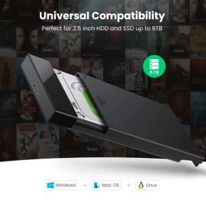UGREEN Custodia per disco rigido 2,5” USB 3.0, custodia pe