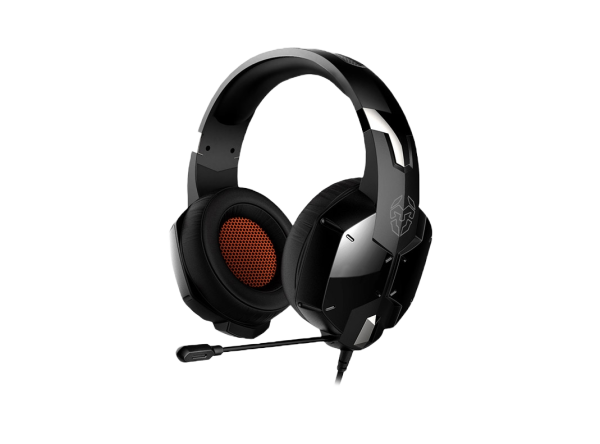 Krom Gaming Headset KOPA -NXKROMKPST - Suono stereo, altoparlanti da 50 mm, archetto regolabile, micro flessibile, jack da 3,5 mm, compatibile con Nintendo Switch, PS4, PS5, PC, nero, arancione, nero,arancione