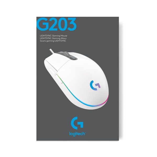 Logitech G203 Lightsync 2nd Gen Ratón Gaming 8000DPI RGB Blanco - immagine 2