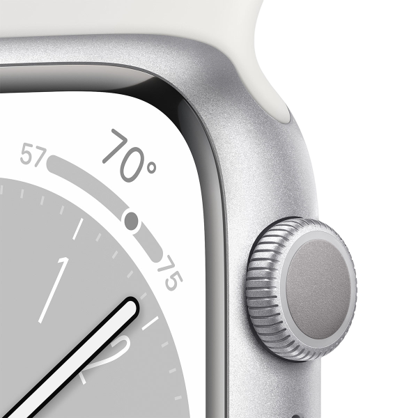 Apple Watch Series 8 GPS 41 mm Cassa in alluminio argento con banda sportiva bianca - immagine 3