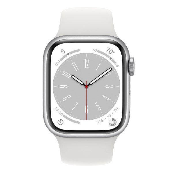 Apple Watch Series 8 GPS 41 mm Cassa in alluminio argento con banda sportiva bianca - immagine 2