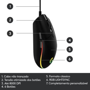 Logitech G203 Lightsync nero
