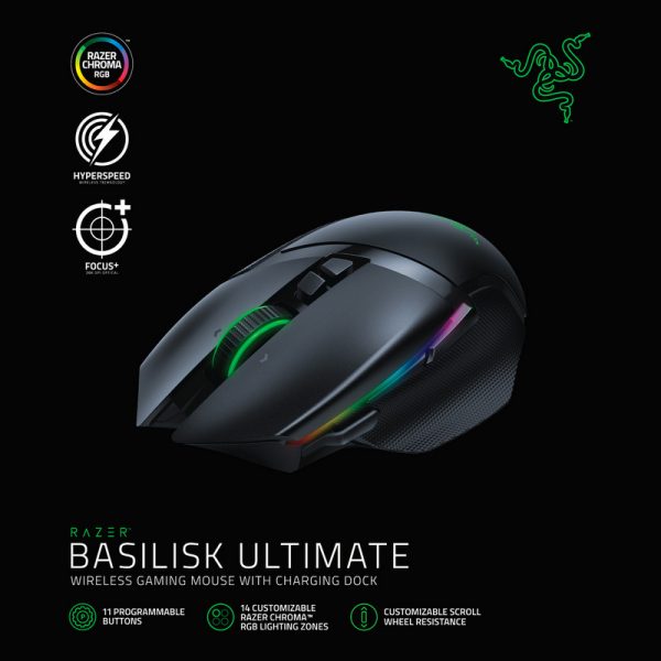 Razer Basilisk Ultimate Gaming Mouse 20000DPI nero ricondizionato - immagine 5