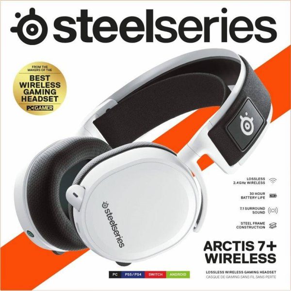 Steelseries Arctis 7+ Auriculares Gaming Inalámbricos Blancos para PC, PS5, PS4, Mac, Android y Swit - immagine 3