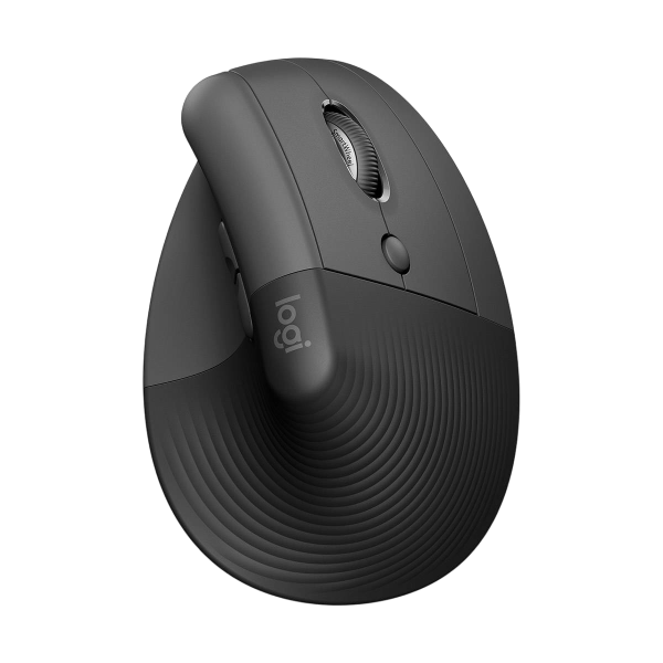 Logitech Lift Ratón Inalámbrico Vertical para Diestros 4000 DPI Gris-Negro